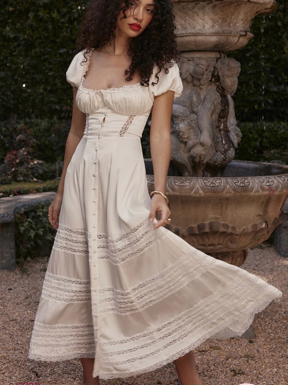 HOUSE OF CB 'Eviana' Ivory Real Silk Puff Sleeve Maxi Dress NWOT